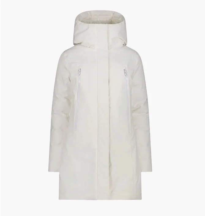 Пуховик женский CMP Coat Fix Hood Feel Warm White 35K3596-A143