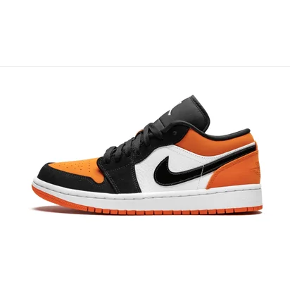 Кроссовки мужские Air Jordan 1 Low Black/Orange 553558-128