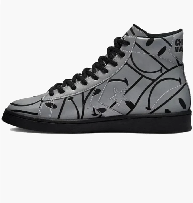 Черевики унісекс Converse X Chinatown Market Pro Leather High All Over Smiley Grey 171252C