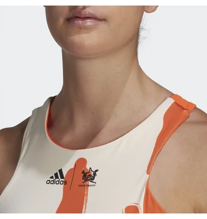 Майка женская Adidas Thebe Magugu Tennis New York Y-Back Tank Top White/Orange Ht4235