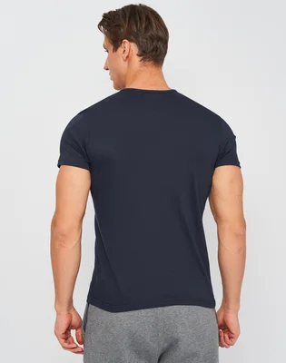 Футболка чоловіча Kappa Mezza Manica Girocollo Con Stampa Logo Pet Blue K1335-BLUNAVY