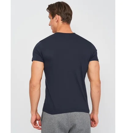 Футболка мужская Kappa Mezza Manica Girocollo Con Stampa Logo Pet Blue K1335-BLUNAVY