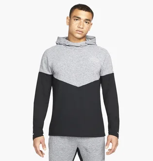 Худи мужское Nike Mens Running Hoodie Black/Grey DM4638-010