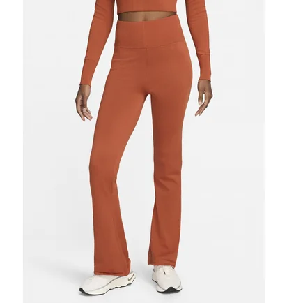Штаны женские Nike Sportswear Chill Knit Tight High-Waisted Sweater Flared Pants Orange FN4685-825