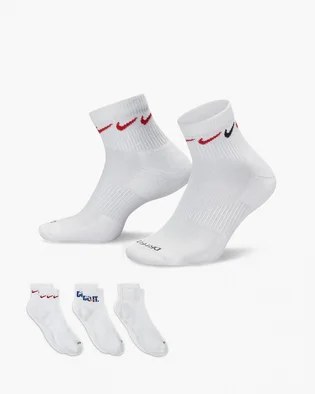 Носки унисекс Nike U Nk Everyday Plus Cush Ankle White (3 пары) DH3827-902