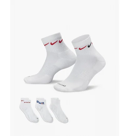 Носки унисекс Nike U Nk Everyday Plus Cush Ankle White (3 пары) DH3827-902