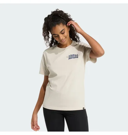 Футболка жіноча Adidas Collegiate Graphic Beige JM4348