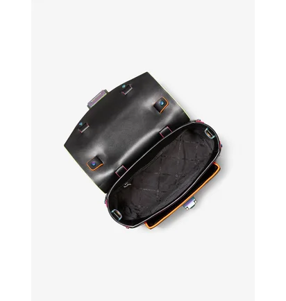 Сумка жіноча Michael Kors Manhattan Medium Contrast-Trim Leather Satchel Black 35H1TNCS8L-BLACK-25013