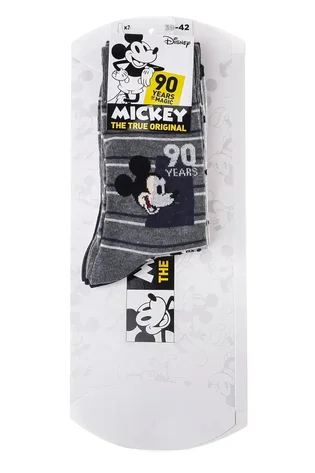 Носки детские Disney Mickey 90 Years Of Imagination/Tete Mickey + 90 An Blue/Grey (3 пары) 93154162-2