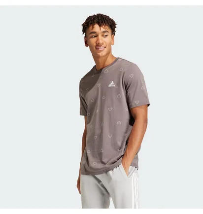 Футболка чоловіча Adidas Seasonal Essentials Monogram Graphic Grey IU0283