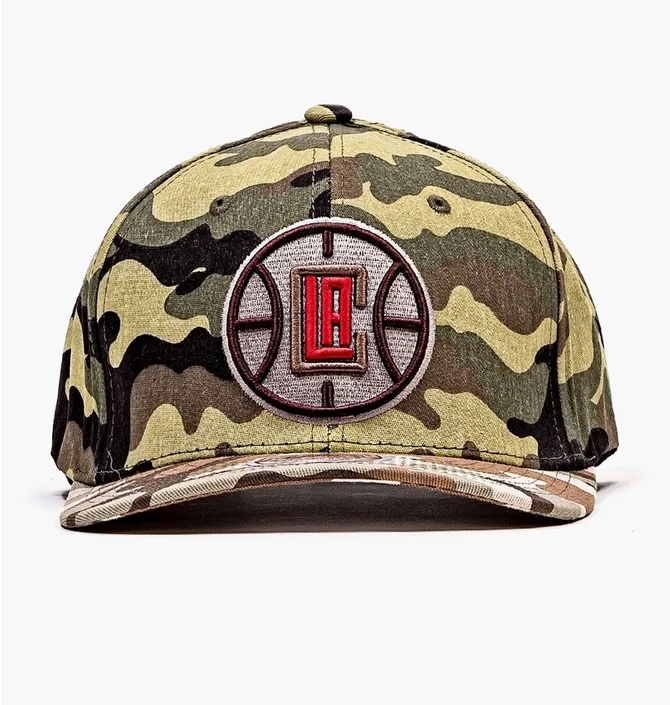 Кепка унисекс Mitchell & Ness Nba Los Angeles Clippers Woodland Desert Stretch Snapback Camo/Green 6HSSMM19494-LACCMWD