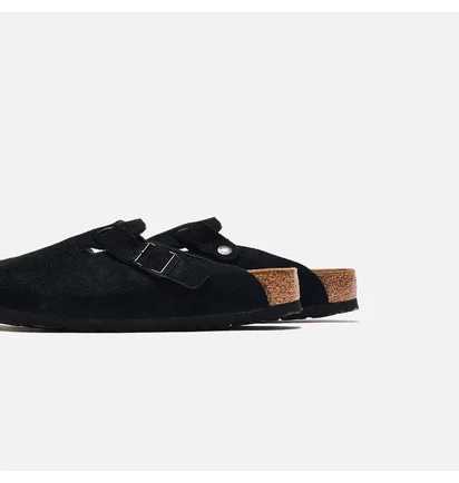 Сандали женские Birkenstock Wmns Boston Soft Footbed Suede Black 660473