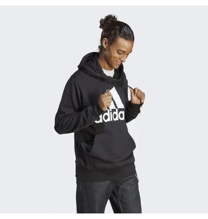 Худи мужское Adidas Essentials French Terry Big Logo Hoodie Black Ic9363