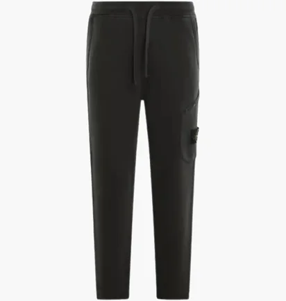 Штаны мужские Stone Island Organic Cotton Diagonal Fleece Old Effect Cargo Black 811561141-V0029