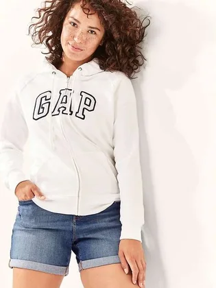 Толстовка женская Gap Logo Zip Hoodie Optic White 451203Ptcwht