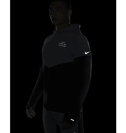 Худи мужское Nike Mens Running Hoodie Black/Grey DM4638-010