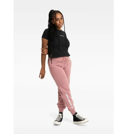 Штаны унисекс Converse Wordmark Fleece Pant Emb Pink 10024542-698