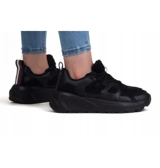 Кроссовки женские Tommy Hilfiger Th Fur Fashion Runner Black FW0FW07307-BDS