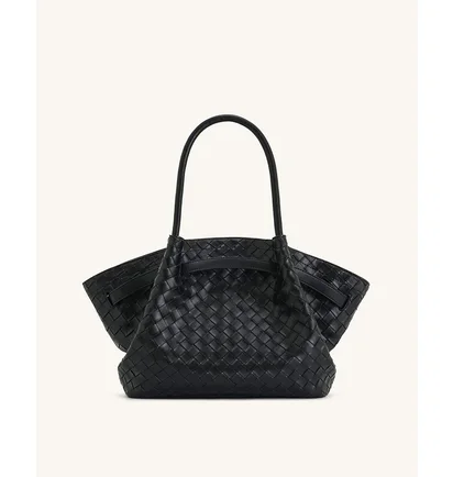 Сумка жіноча JW PEI Hana Medium Weave Texture Tote Bag Black BB2025BG119200JWP