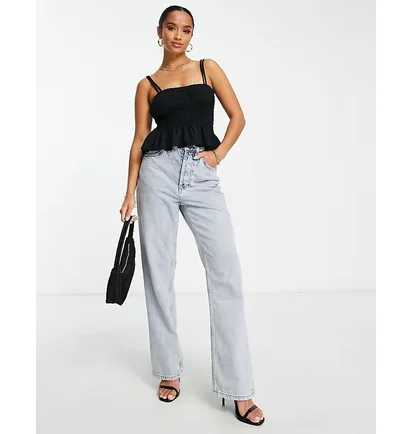 Топ жіночий ASOS Petite Shirred Cami Top Black 115934914
