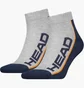 Носки унисекс Head Stripe Quarter Grey (2 пары) 781009001-870