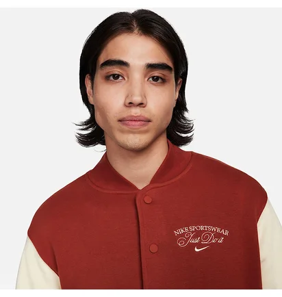 Бомбер мужской Nike Nsw Trend Varsity Jkt Flc Red HF0676-832