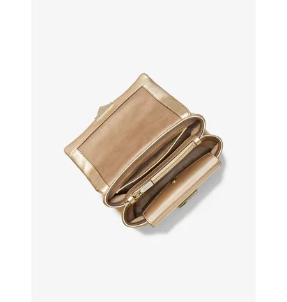 Сумка женская Michael Kors Cece Medium Quilted Metallic Leather Convertible Shoulder Bag Gold 30H9L0EL6K-PALE-GOLD-6222