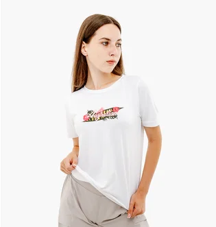 Футболка жіноча AUSTRALIAN Logo Flowers Tee Jersey V White LSDTS0027-002