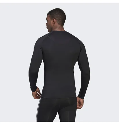Лонгслів чоловічий Adidas Techfit 3-Stripes Training Long Sleeve Tee Black Hd3532
