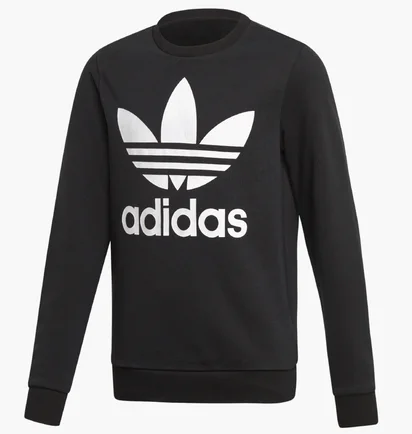 Свитшот детский Adidas Trefoil Crew Sweatshirt Black Ed7797
