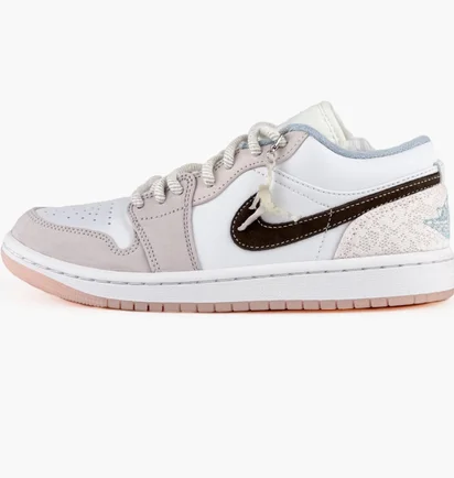 Кроссовки женские Air Jordan 1 Low White/Grey IB8859-101