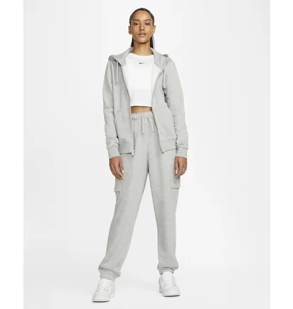 Толстовка жіноча Nike Club Fleece Fz Hoody Grey DQ5471-063