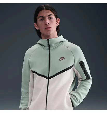Толстовка мужская Nike Tech Fleece Fz Wr Olive/White HV0949-020