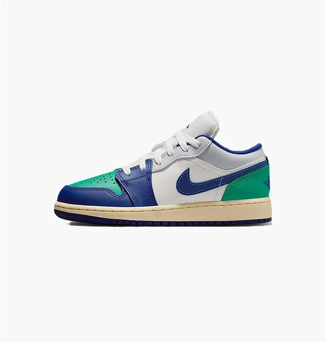 Кроссовки детские Air Jordan 1 Low Big Kids Blue/Green 553560-147