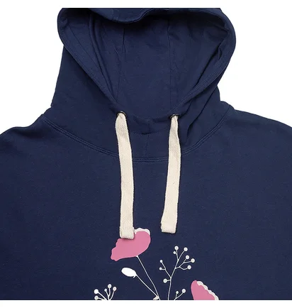 Худи женское Jeep Hooded Oversize Sweatshirt Botanical Print Blue O102606-A184