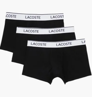 Трусы мужские Lacoste Cotton Stretch Trunk (3 шт) Black 5H9002031