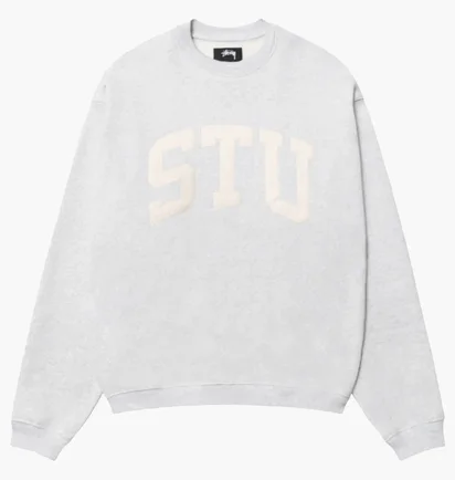 Свитшот унисекс Stussy Stu Applique Grey 118577-0062