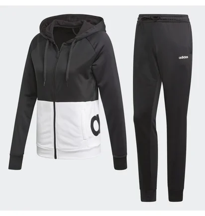 Спортивный костюм женский Adidas Linear Hoodie Black/White DV2425