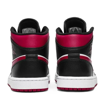 Кроссовки мужские Air Jordan 1 Mid Black/White/Noble Red 554724-066