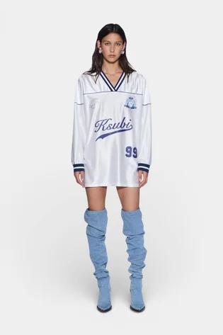 Платье женское Ksubi Teamster Ls Dress Vintage White WPS26DR004
