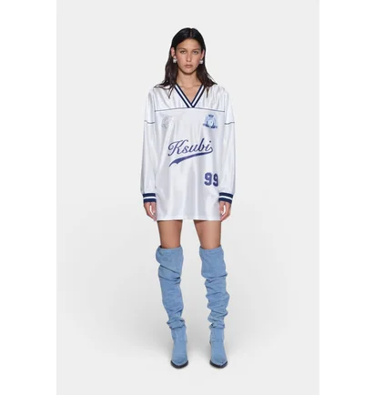 Платье женское Ksubi Teamster Ls Dress Vintage White WPS26DR004
