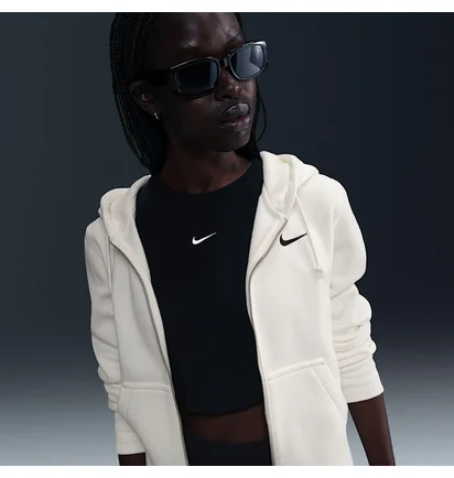 Толстовка женская Nike Nsw Phnx Flc Std Fz Hdy White HJ0995-133