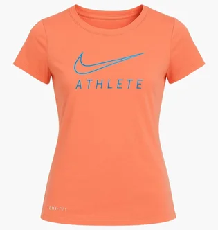 Футболка детская Nike Dry Swoosh Athlete Older Kids (Girls) T-Shirt Orange 878105-645