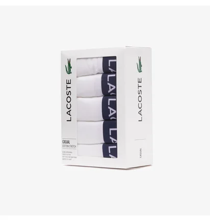 Трусы мужские Lacoste Stretch Cotton Boxer Briefs (5 шт) White 6H6521-51-031