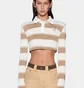 Поло жіноче Ksubi Academy Ls Polo Shirt Tan Stripe Beige WSP26FT012
