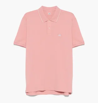 Поло мужское C.P. Company Stretch Piquet Two-Button Logo Polo Peach 18CMPL097A-005263W