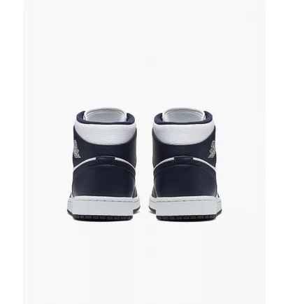 Кроссовки мужские Air Jordan 1 Mid White/Blue 554724-174