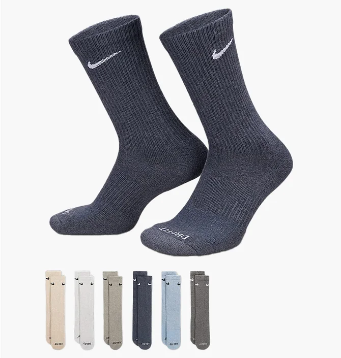 Носки унисекс Nike Ed Pls Csh Crw Multi (6 пар) SX6897-901