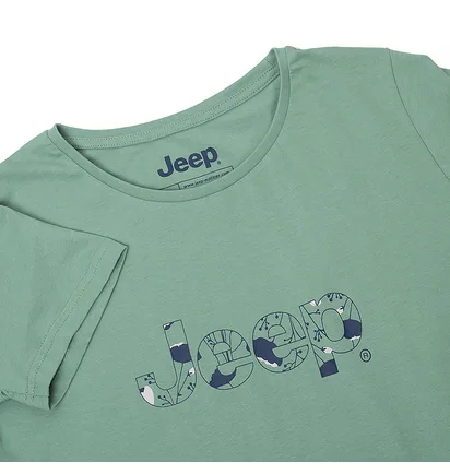 Футболка жіноча Jeep T-Shirt Botanical Print J22W Turquoise O102612-E854