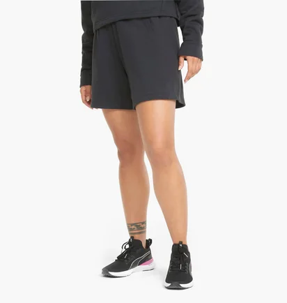 Шорты женские Puma Logo French Terry 5 Training Shorts Black 521618-01
